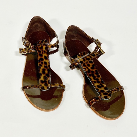 Tortoise Shell pattern flat heel sandal - Picture 2 of 3